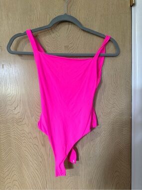 SKIMS Kids Neon Pink One-Piece Bodysuit